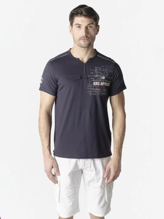 Foto van product KOROSHI Shirt navy / rood / wit