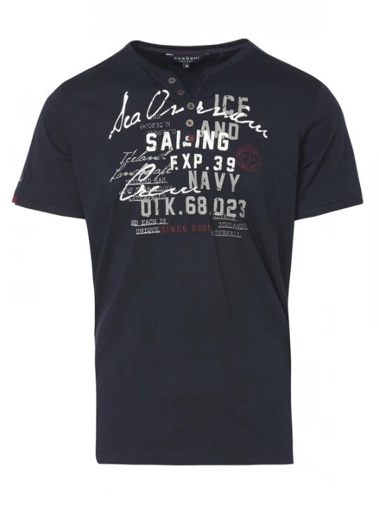 Foto van product KOROSHI Shirt navy / rood / wit