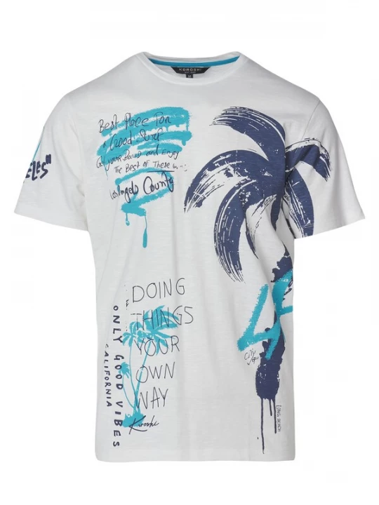 Foto van product KOROSHI Shirt navy / turquoise / offwhite