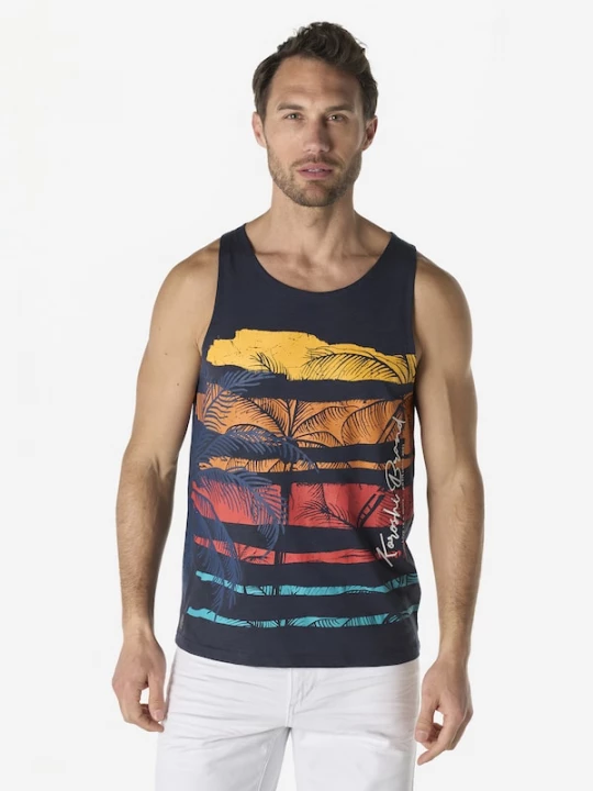 Foto van product KOROSHI Shirt navy / turquoise / oranje / rood