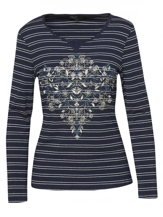 Foto van product KOROSHI Shirt navy / zilver