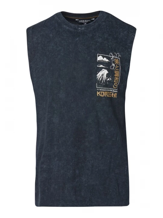 Foto van product KOROSHI Shirt ombergrijs / zwart gemêleerd / wit