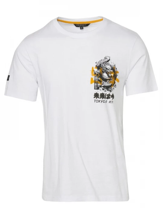 Foto van product KOROSHI Shirt oranje / zwart / wit