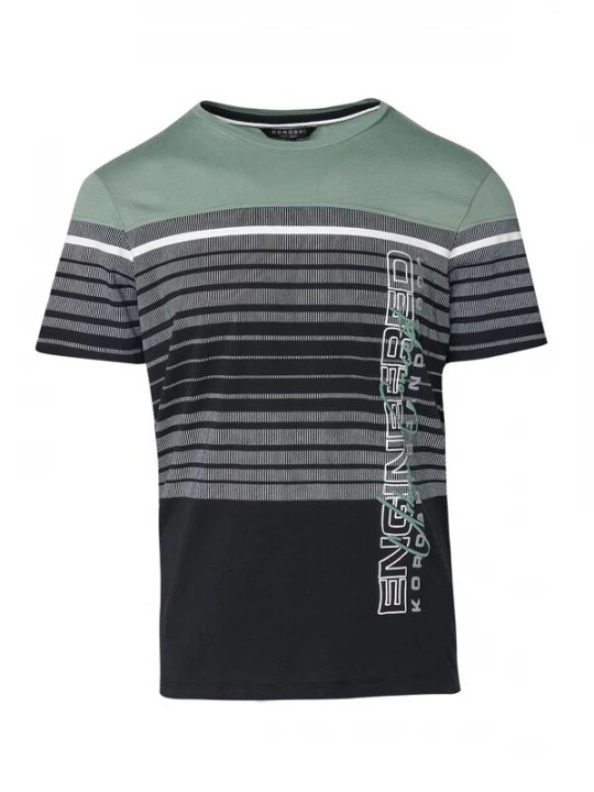 Foto van product KOROSHI Shirt pastelgroen / zwart / wit