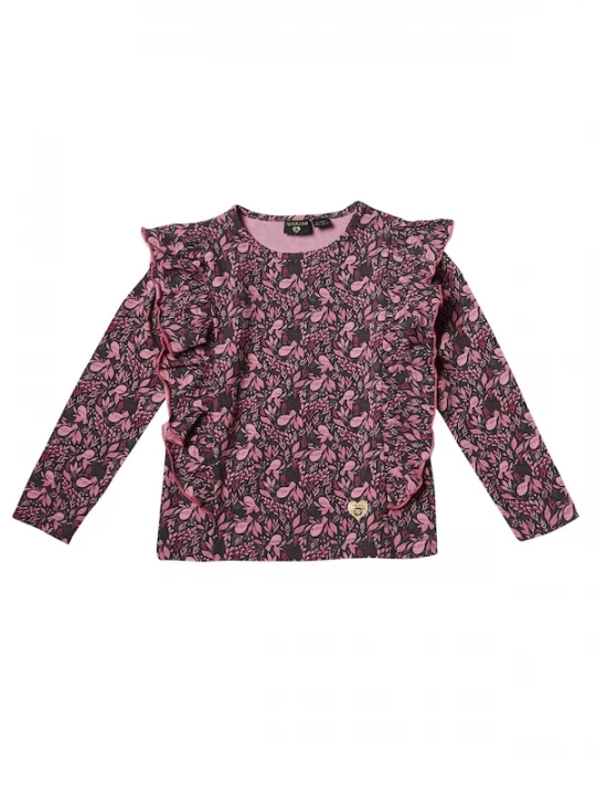 Foto van product KOROSHI Shirt pink / lichtroze / zwart