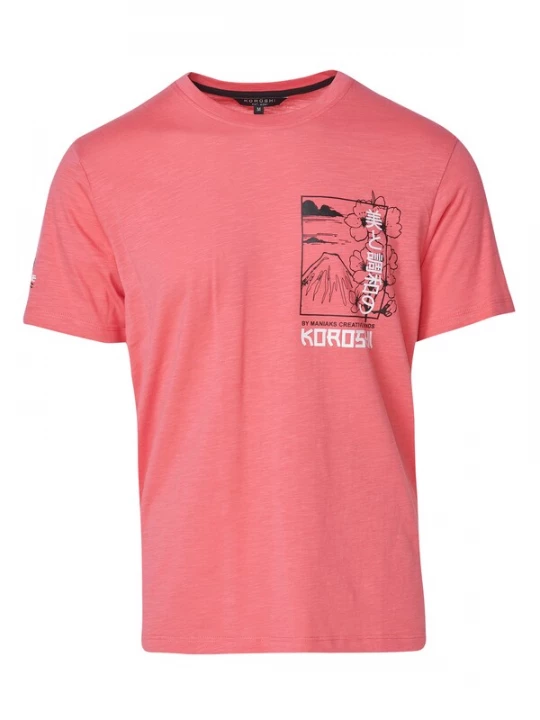Foto van product KOROSHI Shirt pink / zwart / wit