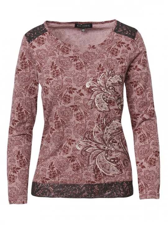 Foto van product KOROSHI Shirt pruim / lichtlila / zwart