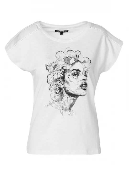 Foto van product KOROSHI Shirt rood / wit