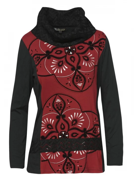 Foto van product KOROSHI Shirt rood / zwart