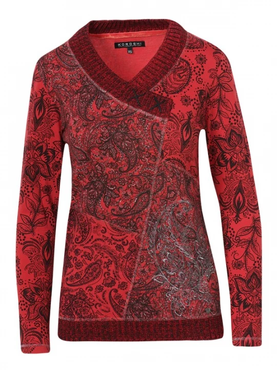 Foto van product KOROSHI Shirt rood / zwart