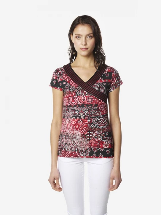 Foto van product KOROSHI Shirt rood / zwart / wit