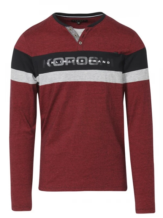 Foto van product KOROSHI Shirt rood / zwart / wit