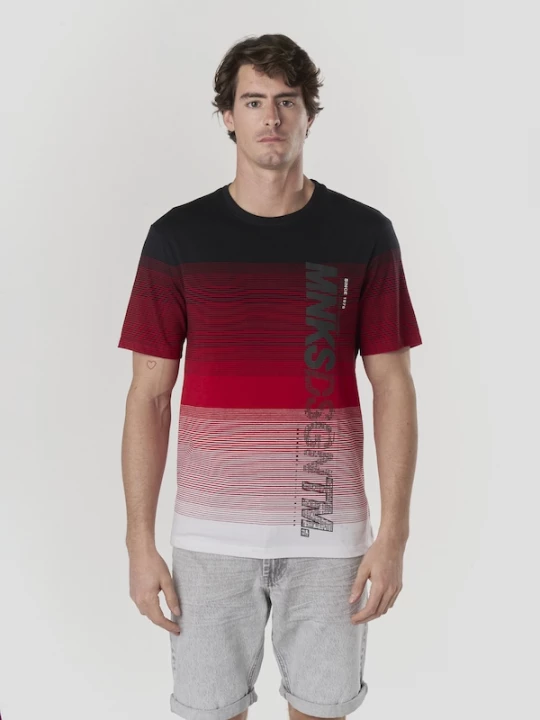 Foto van product KOROSHI Shirt rood / zwart / wit