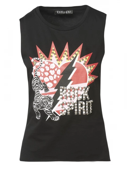 Foto van product KOROSHI Shirt rood / zwart / wit