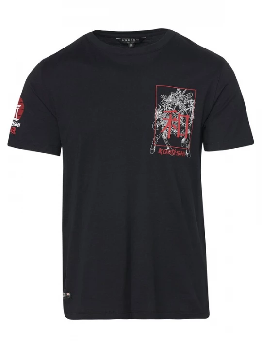 Foto van product KOROSHI Shirt rood / zwart / wit