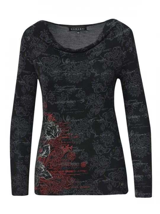 Foto van product KOROSHI Shirt rood / zwart / wit