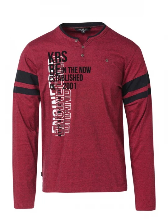 Foto van product KOROSHI Shirt rood / zwart / wit