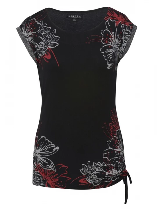 Foto van product KOROSHI Shirt rood / zwart / wit