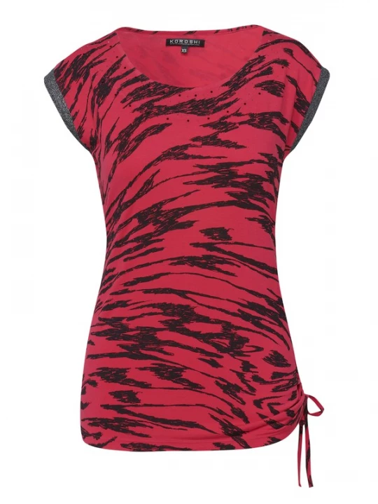 Foto van product KOROSHI Shirt rood / zwart / zilver