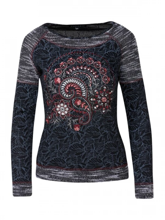 Foto van product KOROSHI Shirt saffier / grijs / rood / zwart