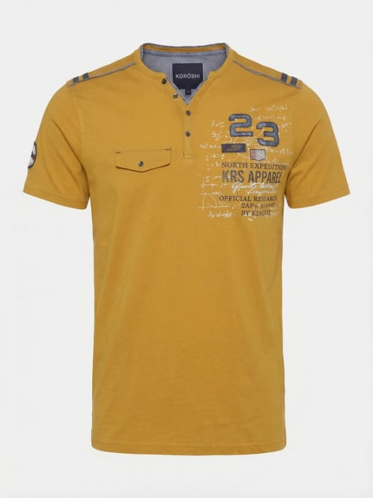 Foto van product KOROSHI Shirt saffier / mosterd / wit