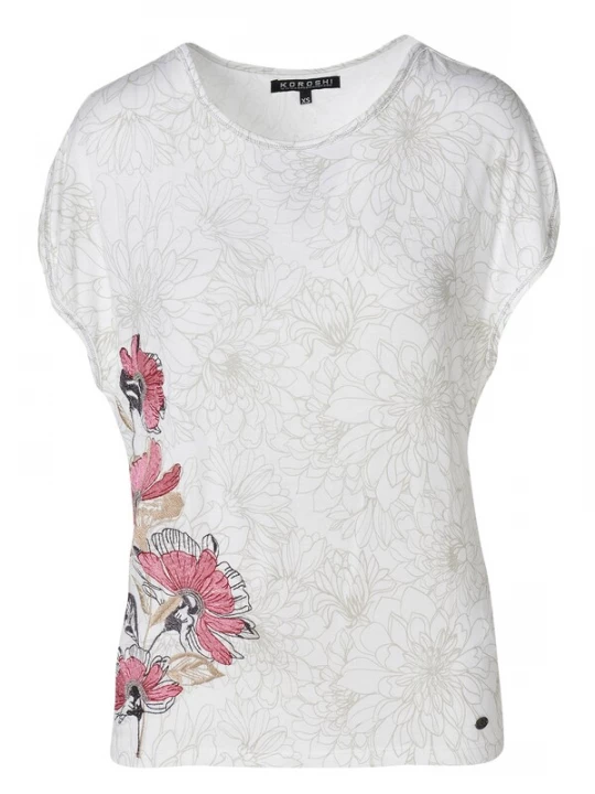 Foto van product KOROSHI Shirt taupe / grijs / grenadine / wit