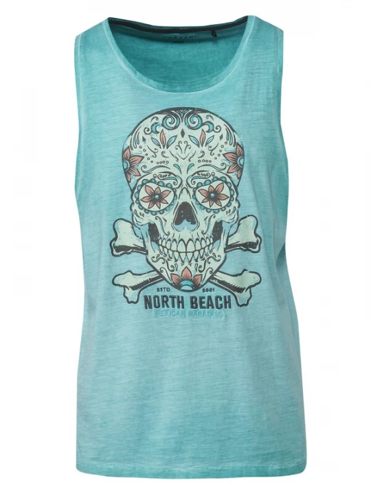 Foto van product KOROSHI Shirt turquoise / pastelgroen / zwart