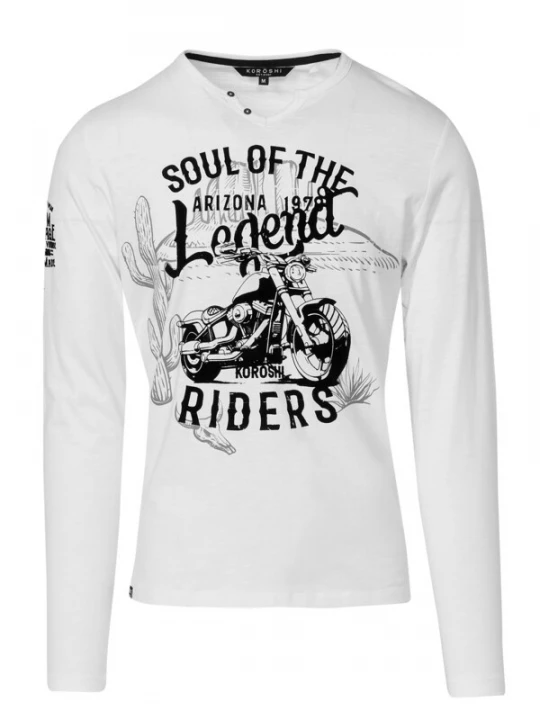 Foto van product KOROSHI Shirt zwart gemêleerd / wit