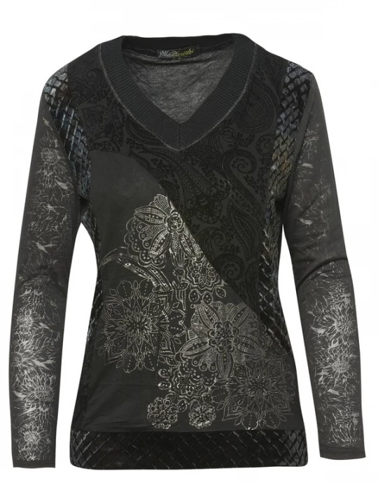 Foto van product KOROSHI Shirt zwart / zilver