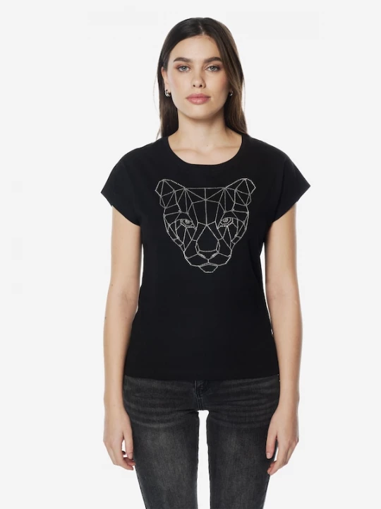 Foto van product KOROSHI Shirt zwart / zilver