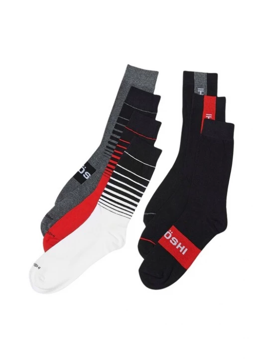 Foto van product KOROSHI Sokken grijs gemêleerd / rood / zwart / wit