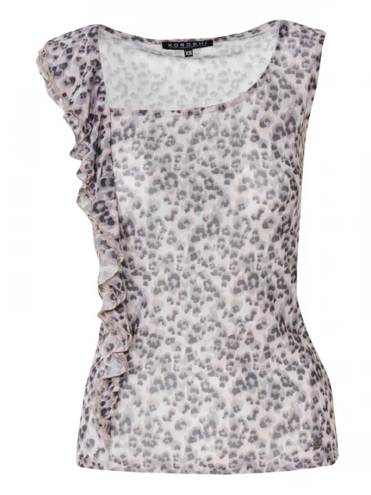 Foto van product KOROSHI Top beige / bruin / zwart