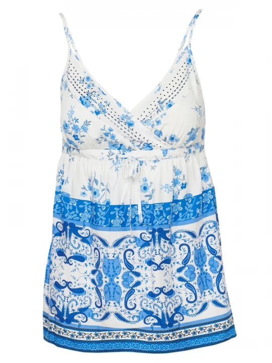 Foto van product KOROSHI Top blauw / lichtblauw / wit