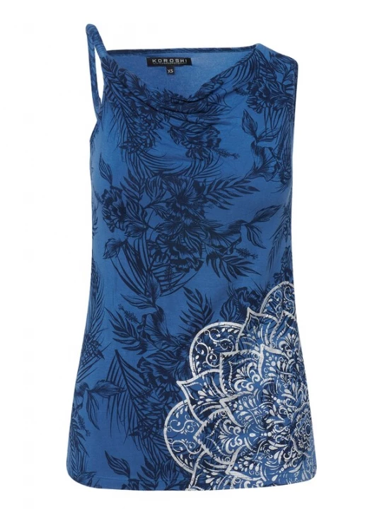 Foto van product KOROSHI Top blauw / navy / wit