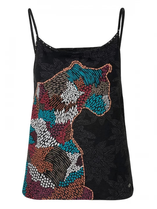 Foto van product KOROSHI Top blauw / oranje / zwart