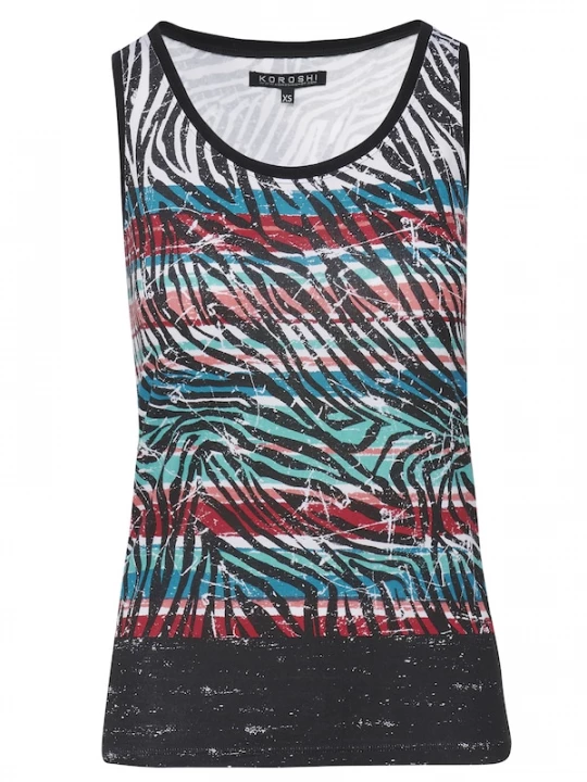 Foto van product KOROSHI Top blauw / turquoise / rood / zwart