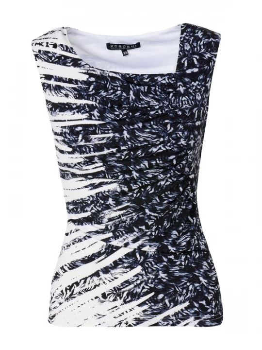 Foto van product KOROSHI Top duifblauw / zwart / wit