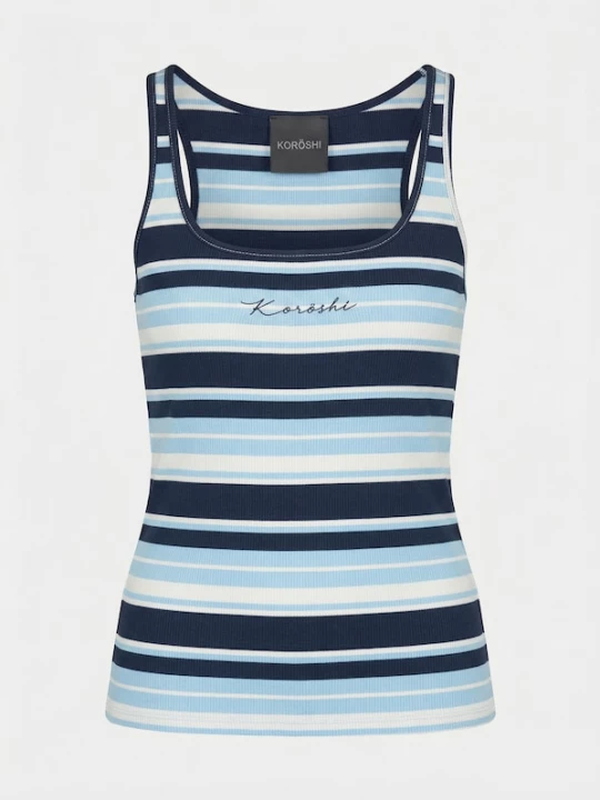 Foto van product KOROSHI Top navy / lichtblauw / wit