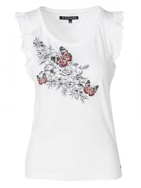 Foto van product KOROSHI Top rood / zwart / wit