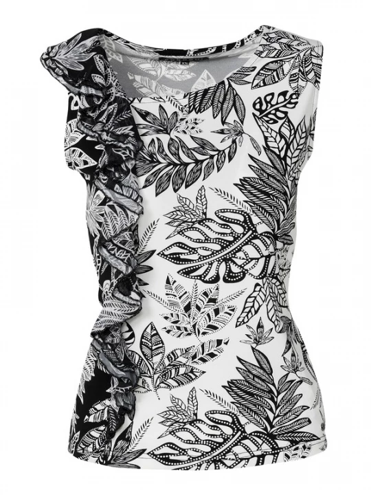 Foto van product KOROSHI Top zwart / offwhite