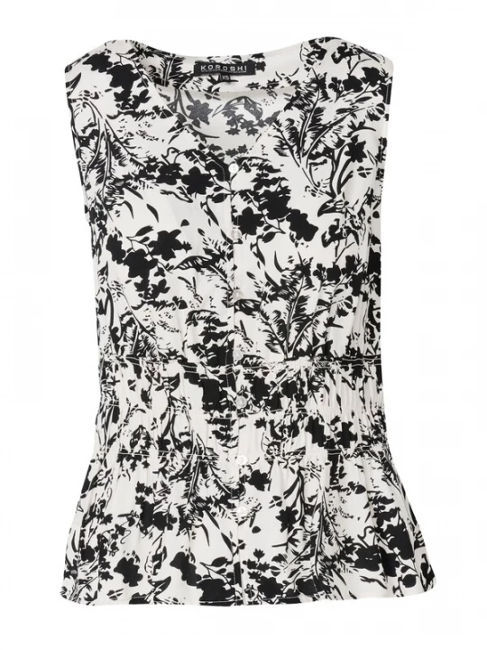 Foto van product KOROSHI Top zwart / wit