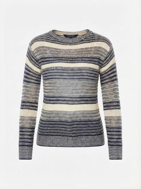 Foto van product KOROSHI Trui beige / navy / donkerblauw