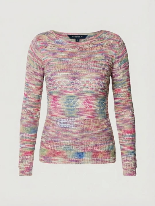 Foto van product KOROSHI Trui blauw / lichtlila / rood
