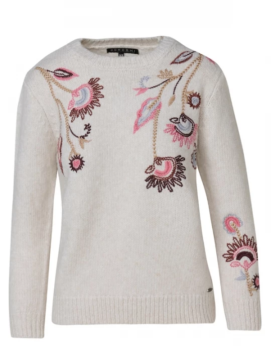 Foto van product KOROSHI Trui blauw / pink / zwart / offwhite