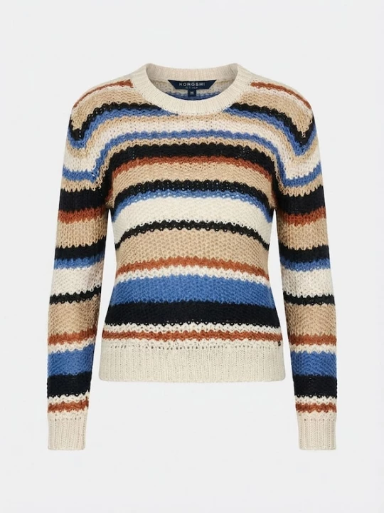 Foto van product KOROSHI Trui crème / blauw / rood / zwart