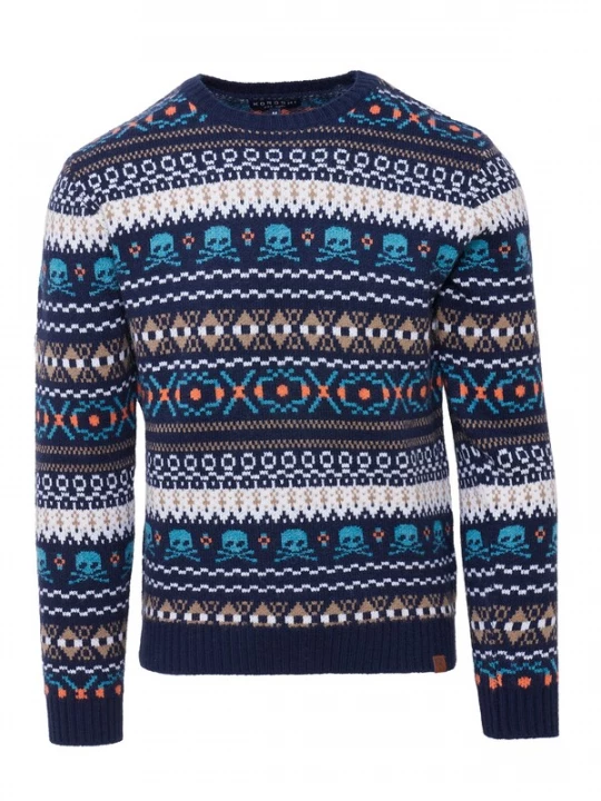 Foto van product KOROSHI Trui navy / gemengde kleuren