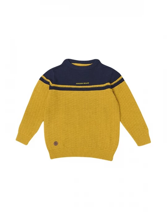 Foto van product KOROSHI Trui navy / mosterd