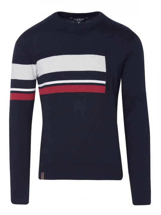 Foto van product KOROSHI Trui navy / rood / wit