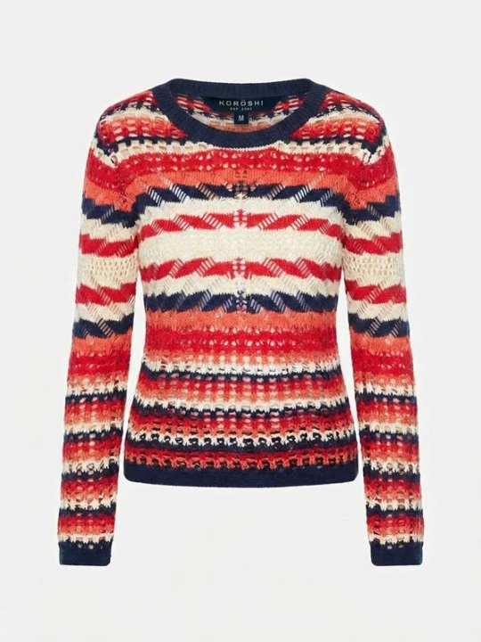 Foto van product KOROSHI Trui oranje / rood / zwart / wit