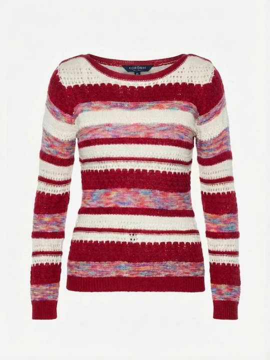 Foto van product KOROSHI Trui rood / wit